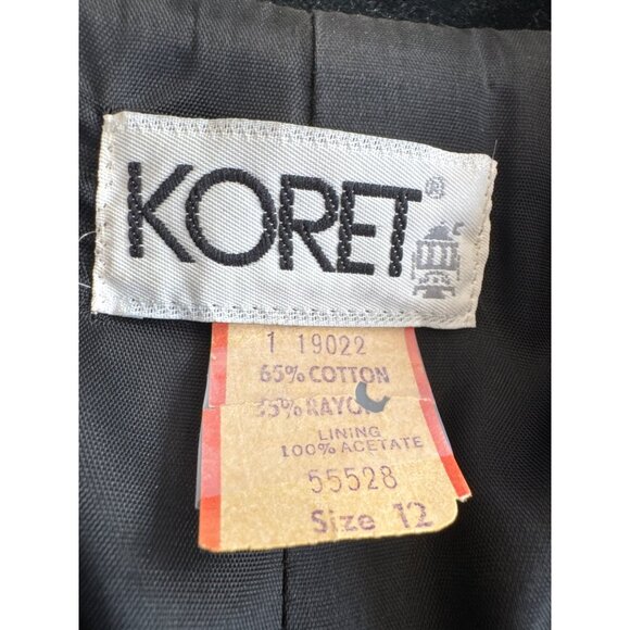 Vintage Koret Women's Black Velvet Open-Front Blazer Jacket Size 12 - Picture 4 of 8